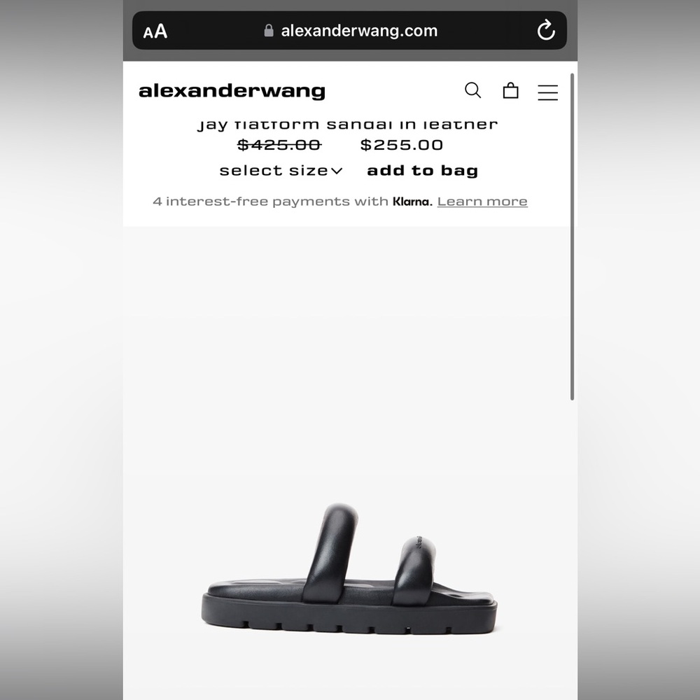 Women’s Alexander Wang Jay Leather Flatform Sandal Sz 40 - Picture 9 of 9